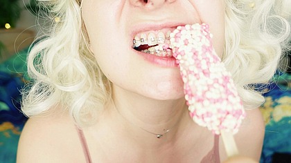 biting chewing ASMR mukbang video