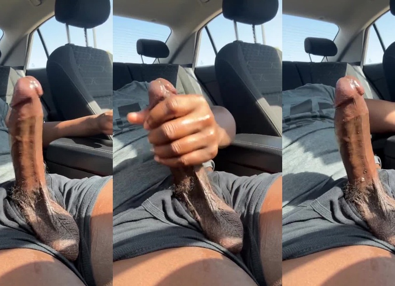 Stroking My BBC Without Seatbelt