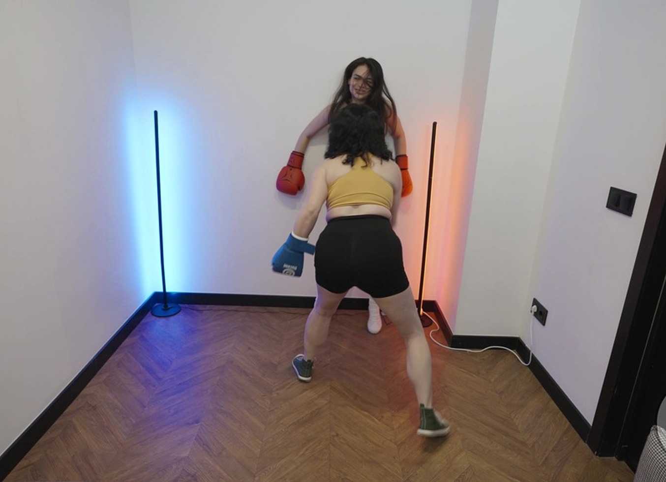 Boxing Training Ana Spears vs Emma Smile Female Fighting