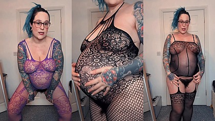 Body Stocking Try On Whilst Heavily Pregnant!