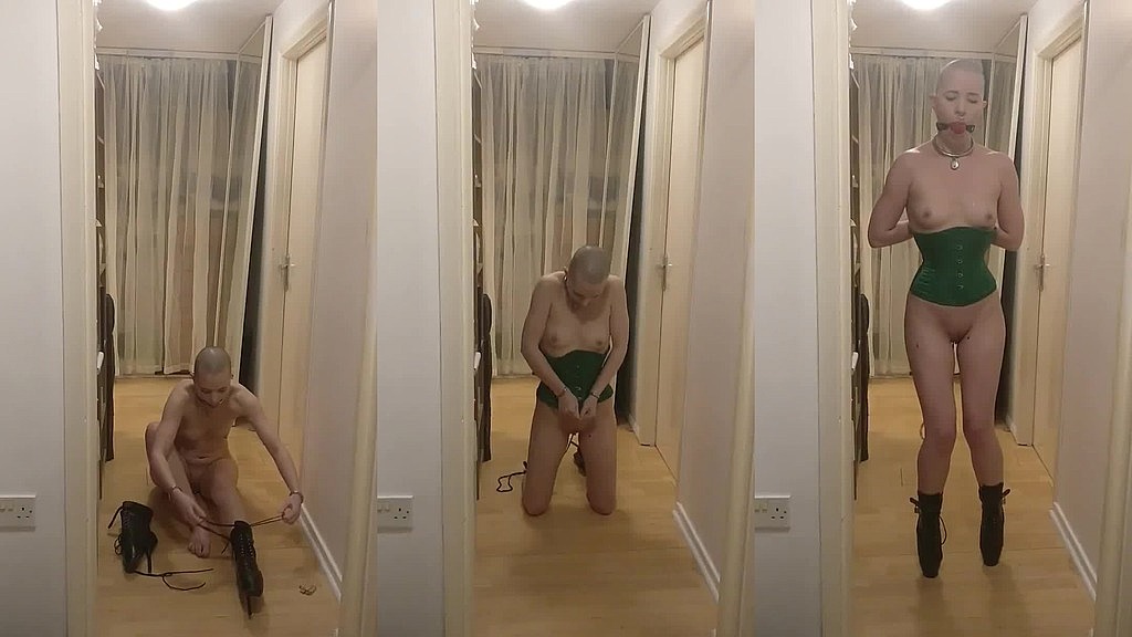 тренування раба з балетним черевиком (Ерин Роуз) gagged ballet boot slave training (Eryn Rose)