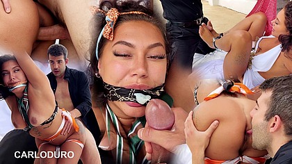 Poolside Goddess Kylie Jones Footjob & Silky Scarf Tied Fuck! Toe Licking, Deepthroat & Cum in Mouthful of silky scarf - Carlo Duro