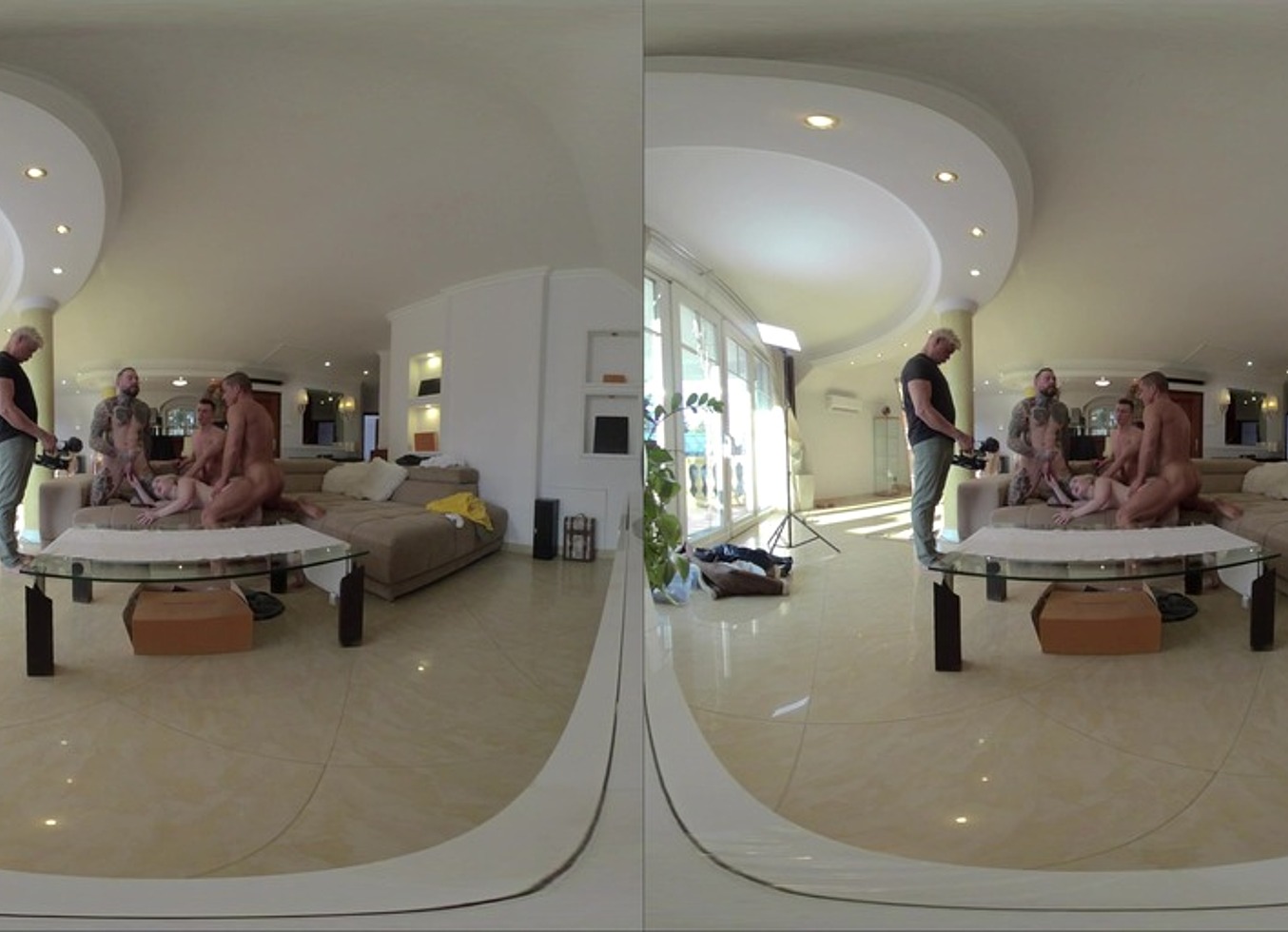 Haley Spades - VR Video Part Three - Little Freak Licks Cum From Chocolate in Monster Cock Gangbang