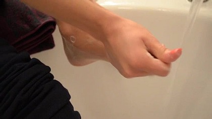 Washing these Dirty Feet!