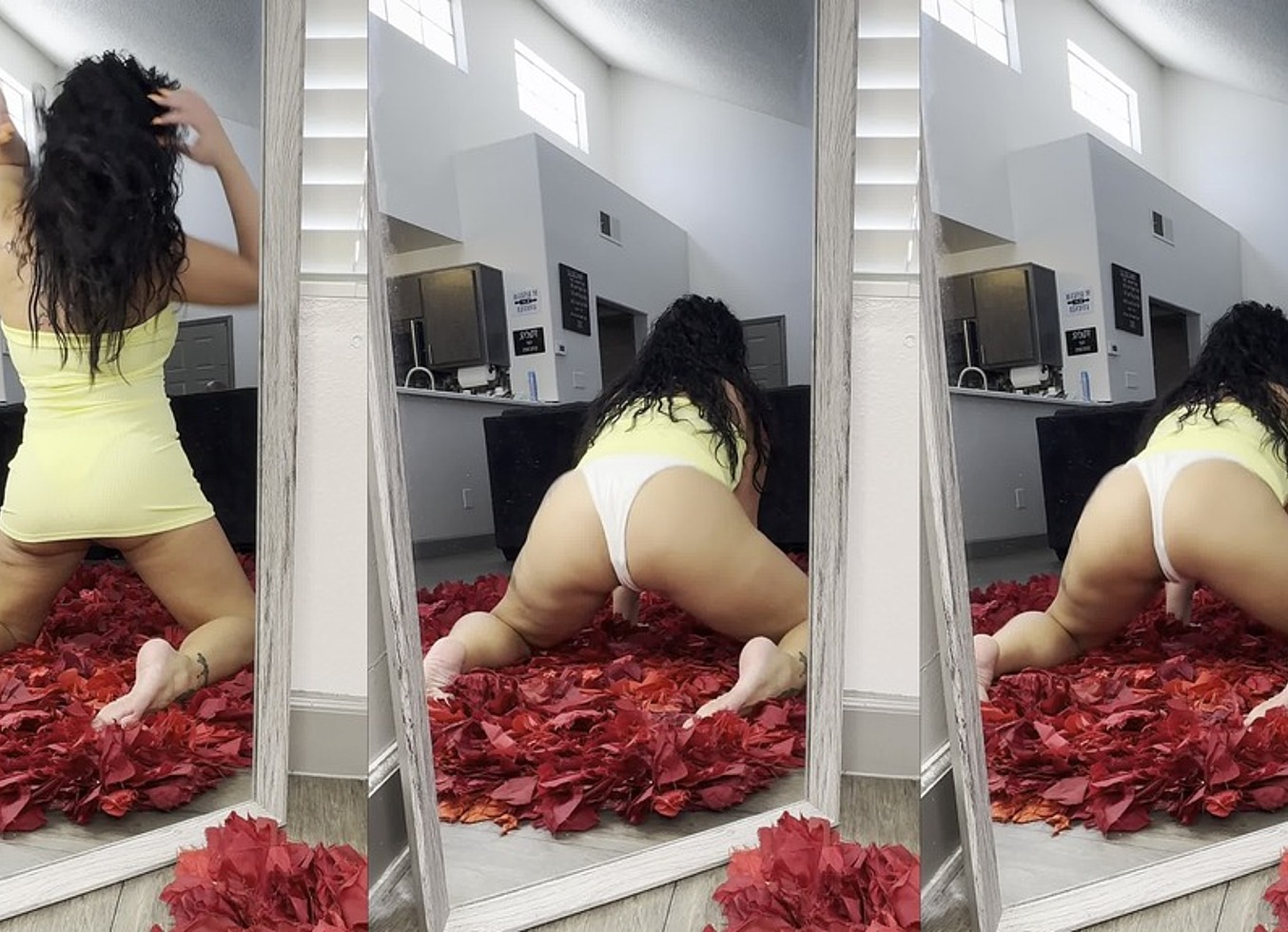 Booty Show In Yellow Thick Latina Twerk Tease
