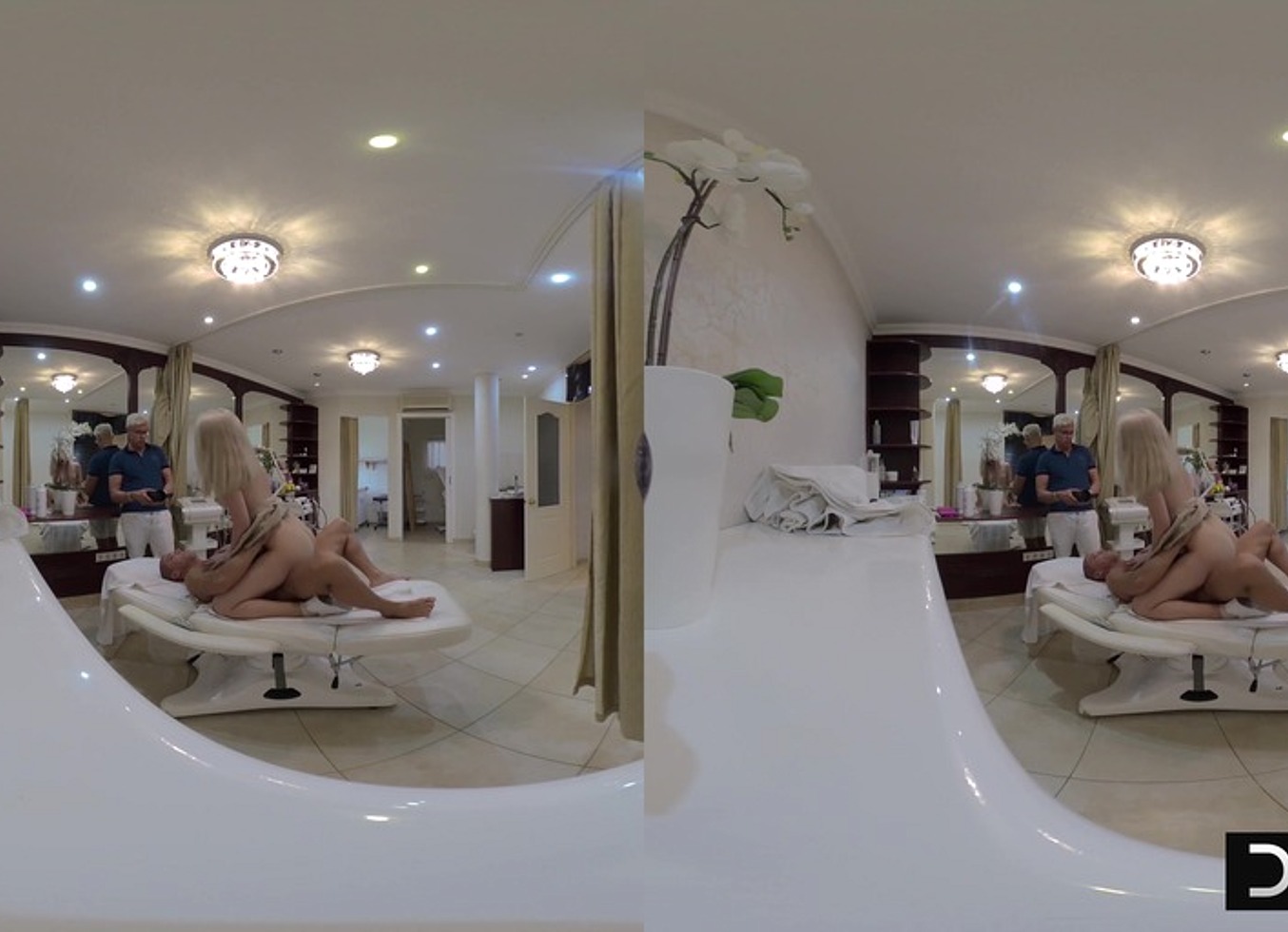 Petite Una Fairy Flashes Boyfriend & Gets Pounded In Salon Chair!