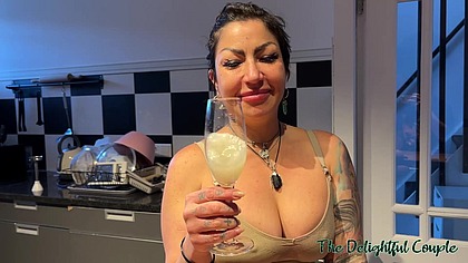 Collected my cum in a bottle and she drank it all after one month of not seeing each other