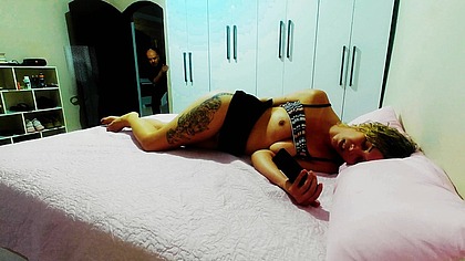 Stepdaughter is caught and has to give in to her stepfather's wishes