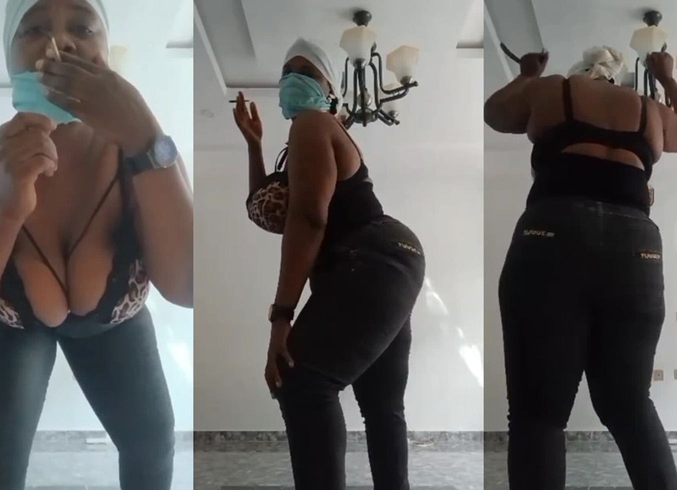 Gangster BBW Flaunt Her Curvy Body While Smoking