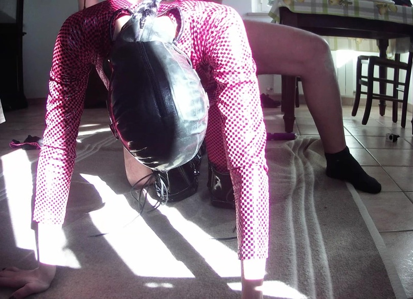 MILF In Leather Catsuit And Boots Over The Knee, Throated, Fucked, Cum On Tits
