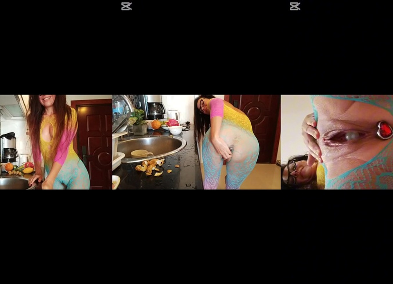 My Pussy Is Eating Tropical Fruits#Stuffing My Pussy And A Buttplug