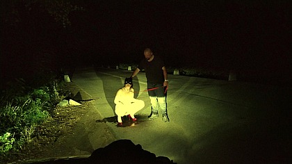 Extreme street pissing in the mouth and sperm