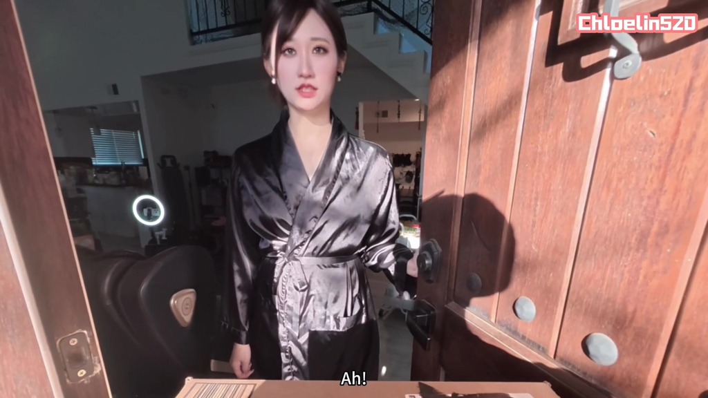 asian wife unpacks sex toys and gets fucked by a courier on the spot