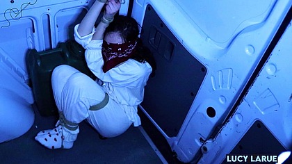 "Porn Van Rope Bondage Blindfolded Struggle in PJs"