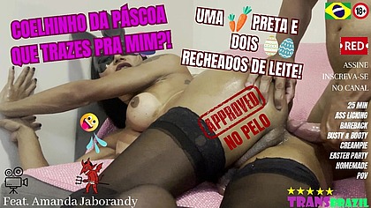 COELHINHO DA PASCOA QUE TRAZES PRA MIM?! UMA CENOURA PRETA E DOIS OVOS RECHEADOS DE LEITE!