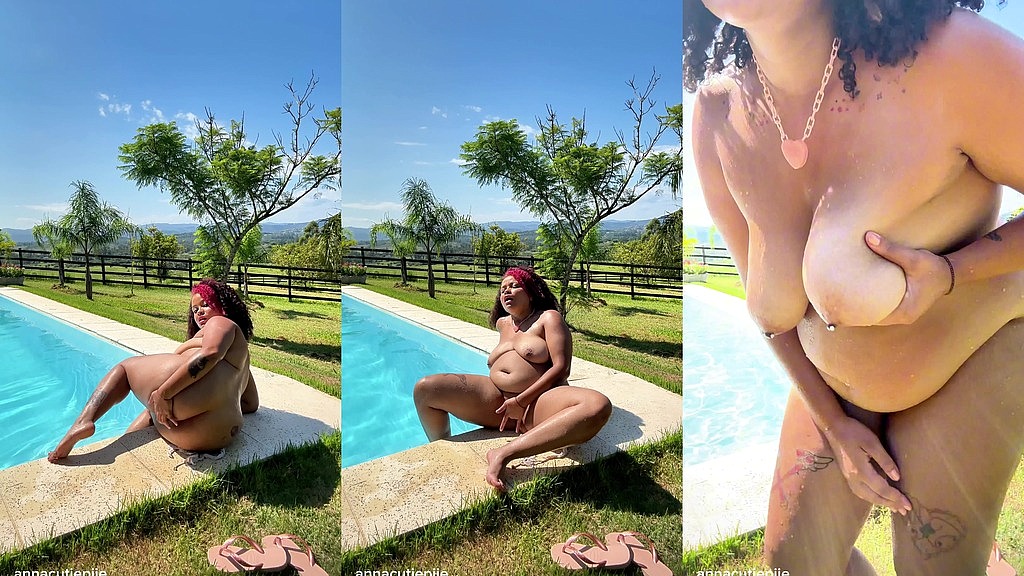 chubby ebony poolside pussy play (Cutie) chubby ebony poolside pussy play (Cutie)