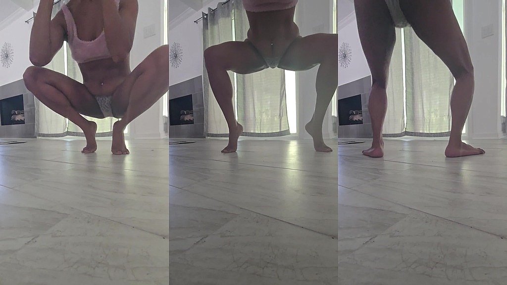 a quick warmup of elevated squats, quick balance holds, playful plyo and dance steps before cleaning (Big Stomp Princess) a quick warmup of elevated squats, quick balance holds, playful plyo and dance steps before cleaning (Big Stomp Princess)
