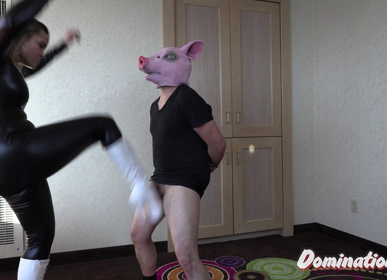 Domination 4K Natalya Vega Gives Her Pig Boss A Hard Balls Busting Punishment