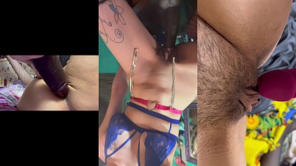 Anal slut love to bounce on thick brown dildo with her ass