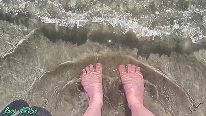 "First Time in the Ocean Beach Feet POV"