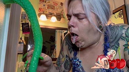 Throat Goat Training With My New Long Monster Toy