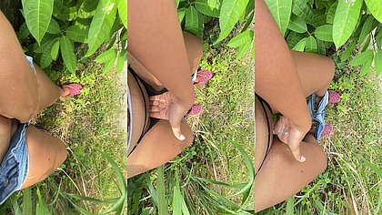 rica colombiana se frota el cono en el campo