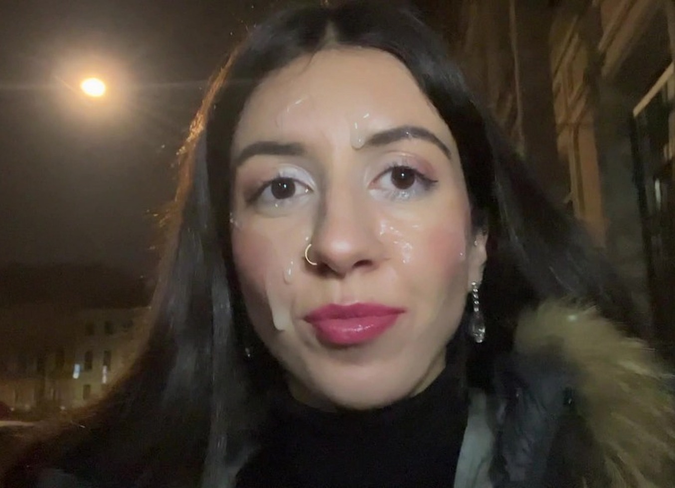 Ruined Makeup Cum On Face Public Cumwalk On Street