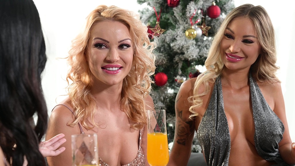 christmas cocktail party with bffs turns to naughty orgy
