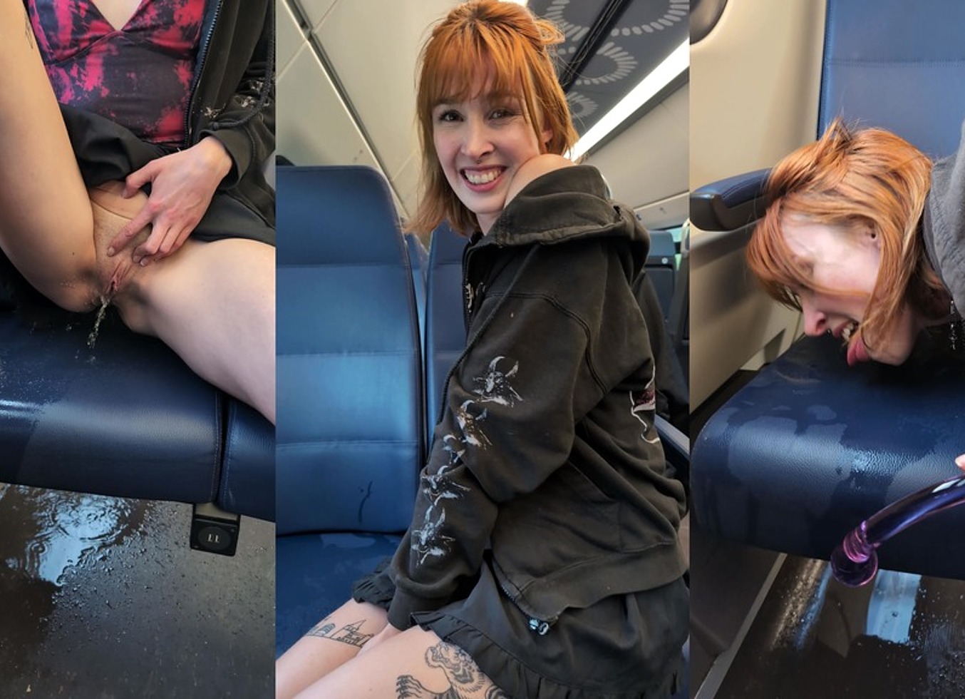 Pixie Pink Public Pissing And Squirting In A Busy Train During The Day