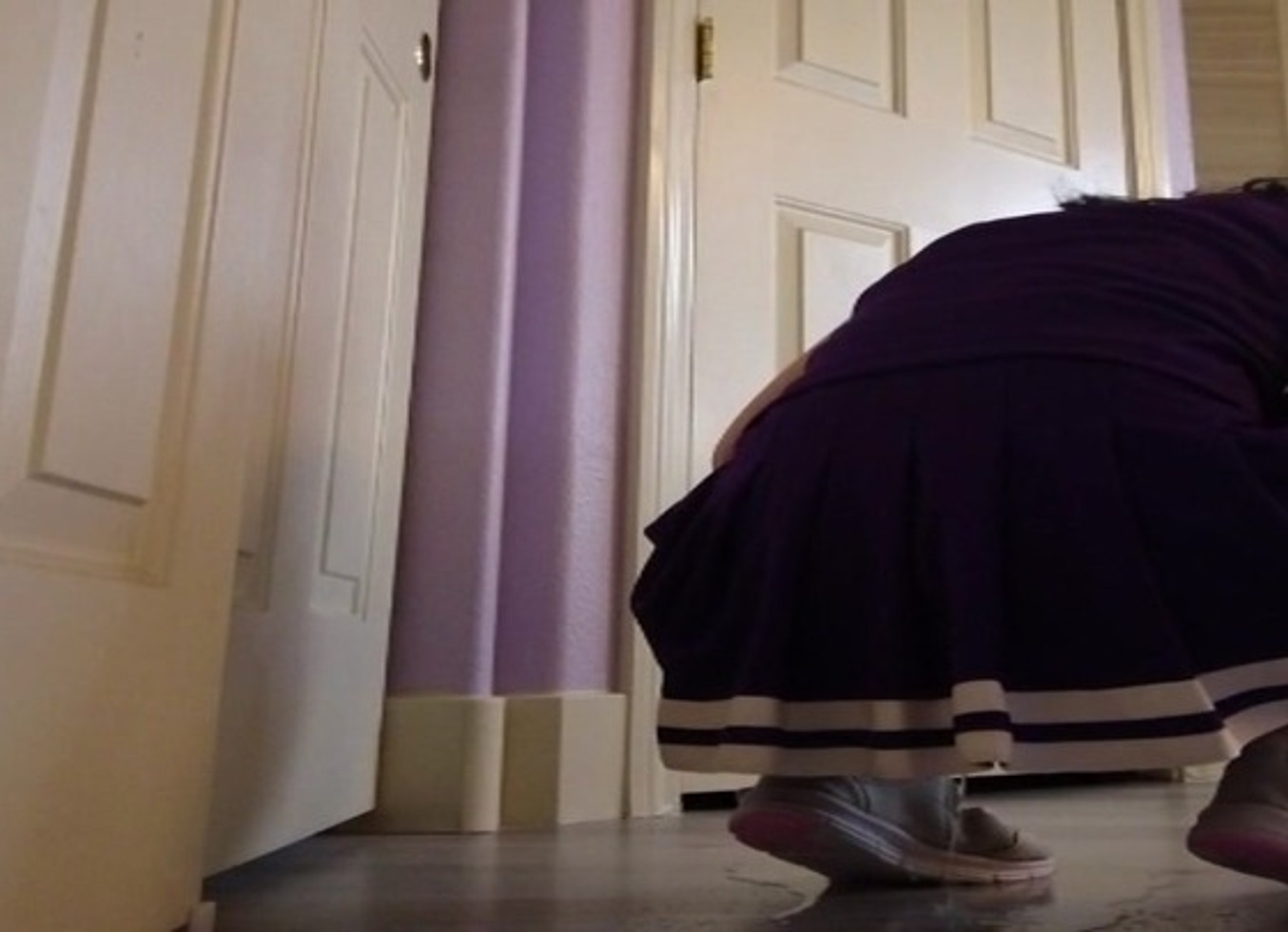 New Model Cheerleader Mia Wetting Her Panties