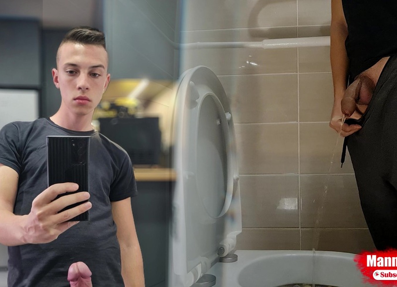 Boy Long Pissing With Uncircumcised Cock And Big Balls