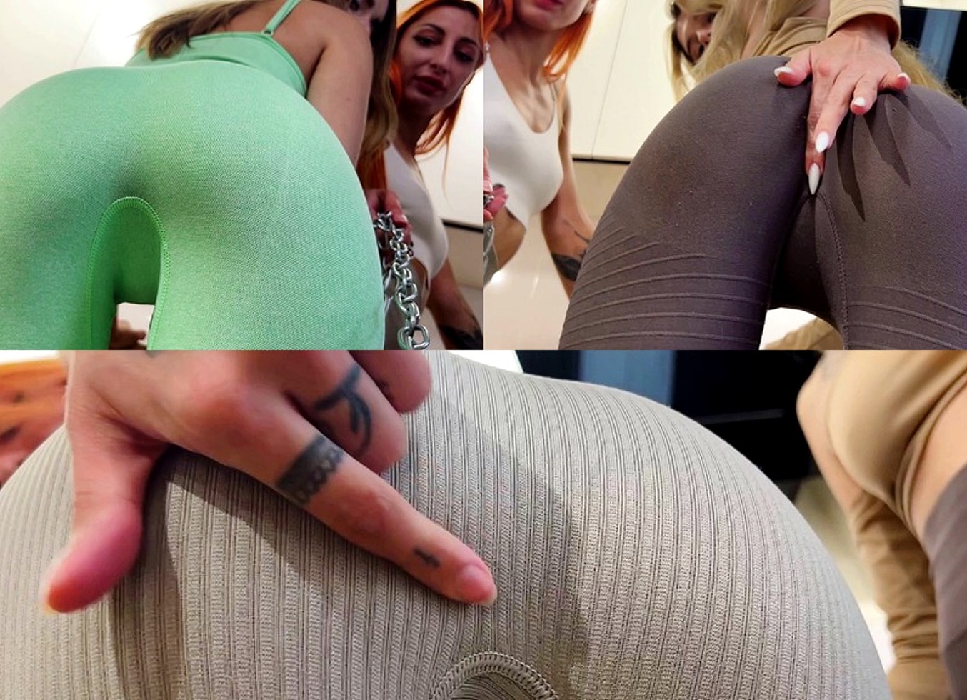 You're Leash Pet Who Has to Worship Three Butts - POV Triple Ass Worship Femdom