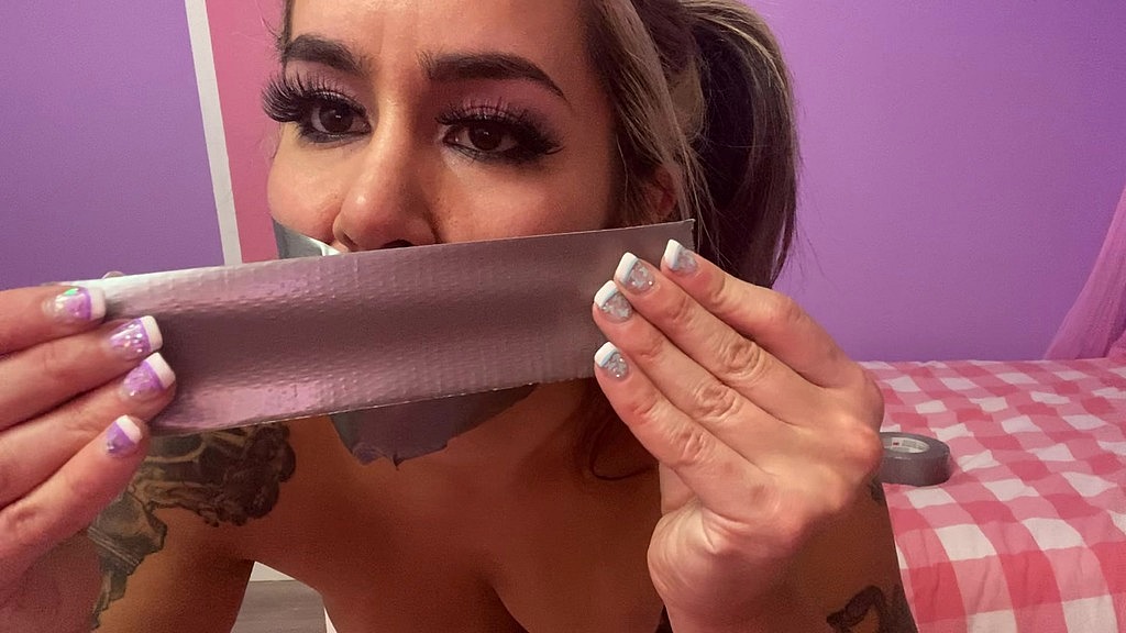 self mouth tape gag talk (Misty Meaner) self mouth tape gag talk (Misty Meaner)