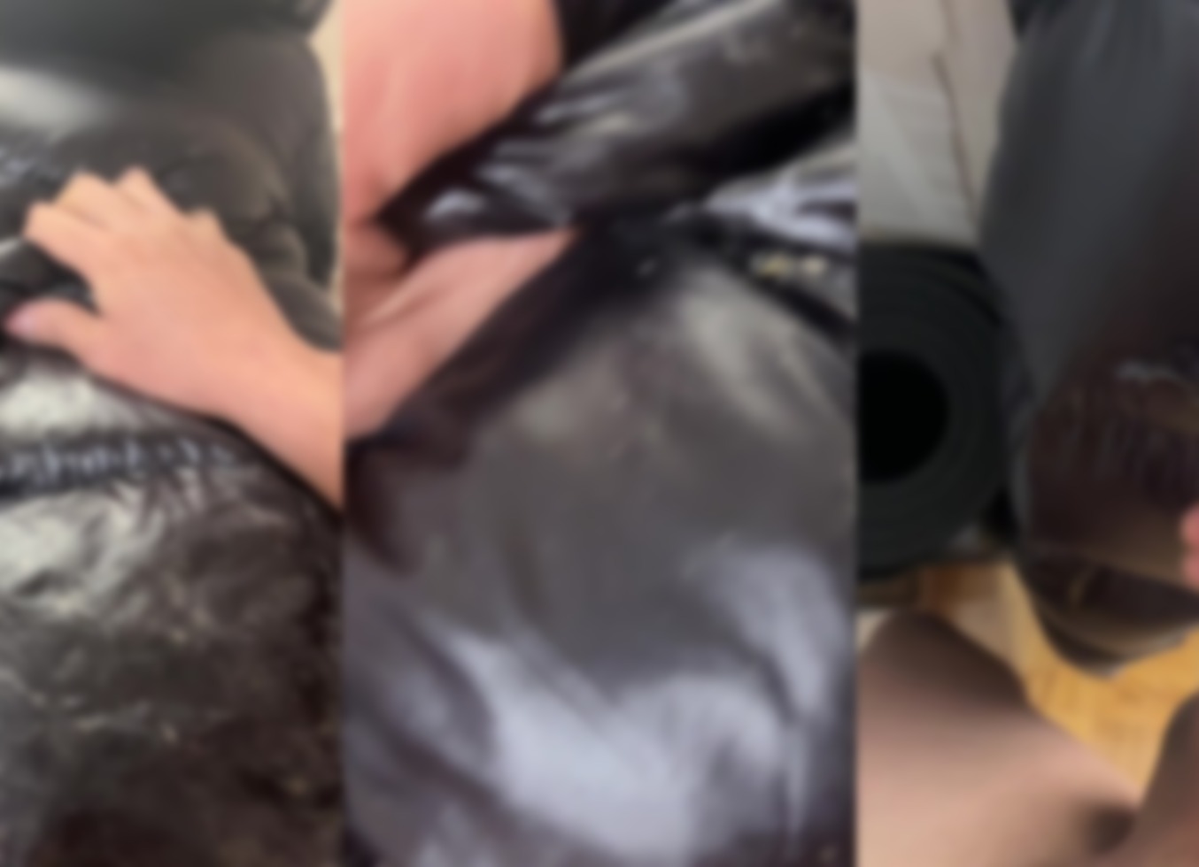 Huge Cumshots on Long Shiny Puffy Jacket Part 4