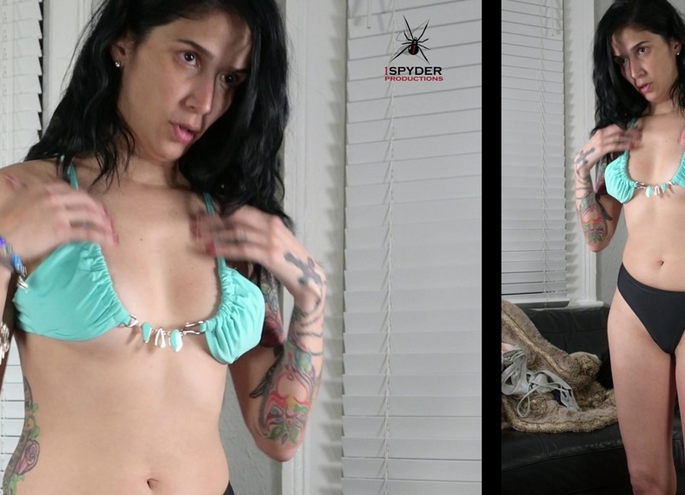 Jazmin Modeling A Two Tone Bikini For Us