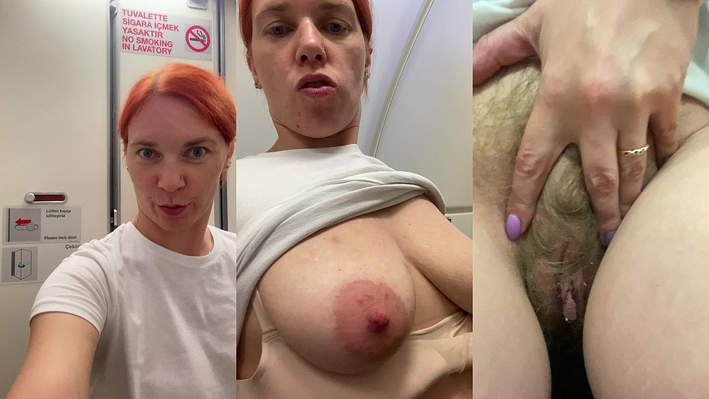 ризикований стриптиз і трохи моєї сечі в літаку (Hairylissa) risky stripping and a bit of my pee in the airplane (Hairylissa)