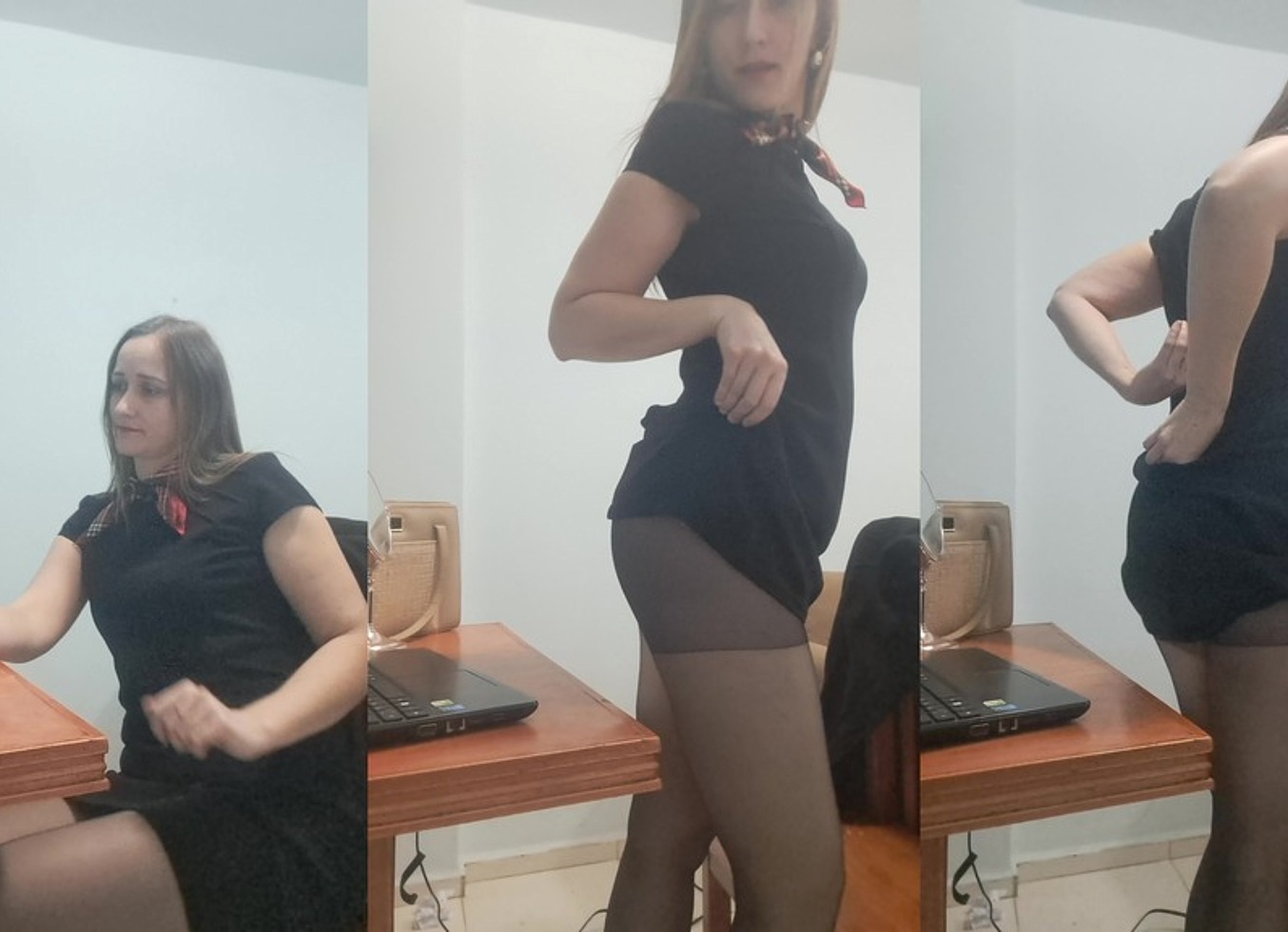 Secretary Records Herself Making A Hot Video Call To Her Boss At Work