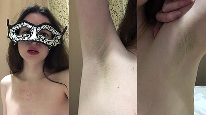 ASMR JOI POV Russian Mistress humiliates you, makes you lick her armpits. Female Armpits close-up. Russian Femdom with swearing