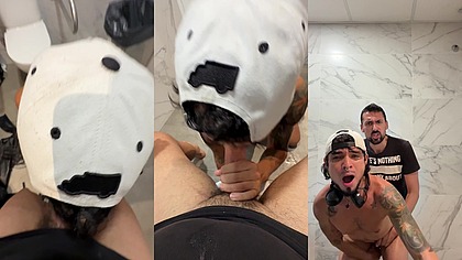 WRECKED IN THE MALL BATHROOM BY A MASSIVE COCK