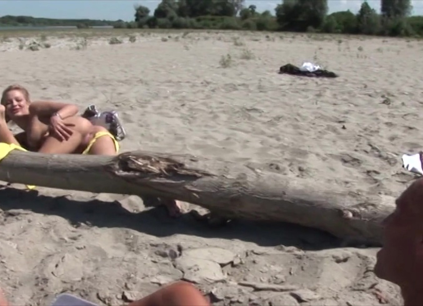 A Beauty Blonde Looking at You for Fuck on the Beach