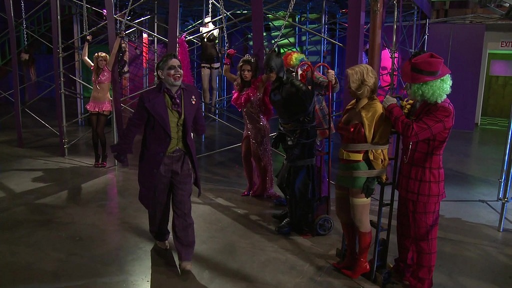 The jokester and batfuck lead a wild orgy with batchick and hoards of sluts