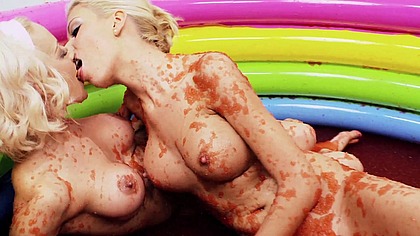 Lou Lou And Christine Love Lick Cherry Jam Off Of Each Others Nipples