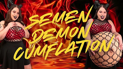 Semen Demon Cumflation - Cum Hungry Demoness Sydney Screams Opens a Portal in Your Bed to Consume Your Cum Until Her Belly Expands - Belly Expansion, POV Virtual Sex, Cum Inflation