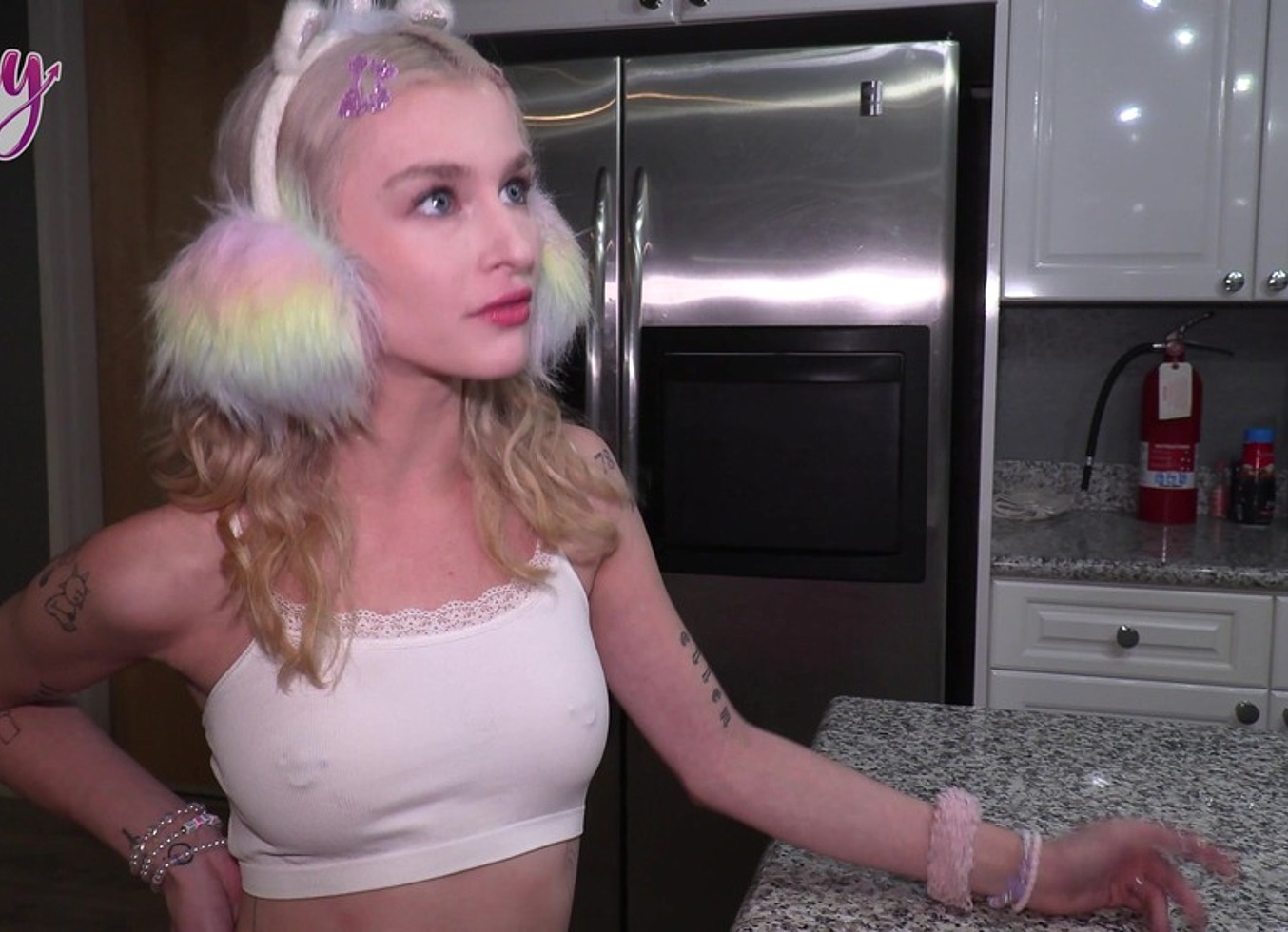 Bratty Emma Rosie Shares Bedtime With Stepdad Before Cum In Her Pussy