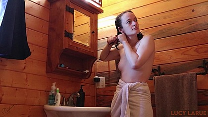 "French Braiding My Pigtails at the Cabin"