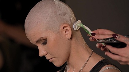 Nikita gets a surprising new look - shaved smooth (STEP 4)