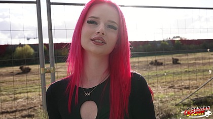 German Scout - First Time Porn Casting for Skinny Redhead Teen 18 KimKaty Rides