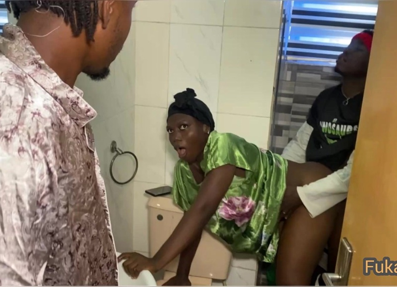 Ebony Big Butt Cheating Landlords Wife Sneaky Fucks BBC Tenant In Bathroom