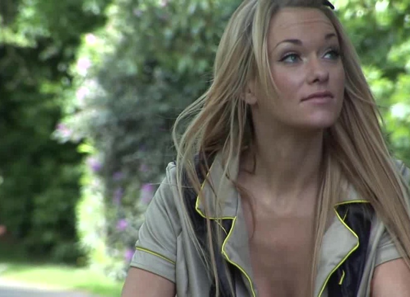 Stacked Blonde Girl Picks Up Dudes While Riding Her Bike