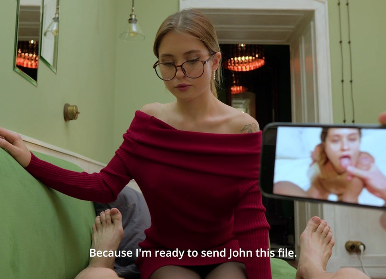 Cheating Wife Jumps On Huge Cock For His Silence. Fed Her Cum. POV